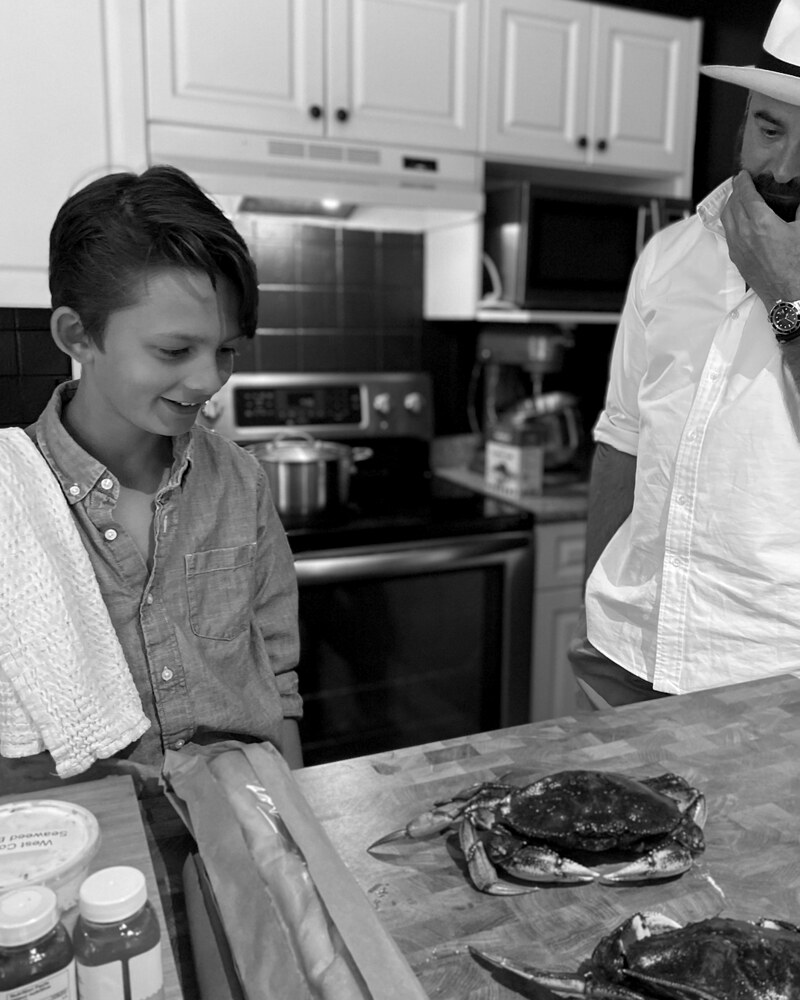Quiet kitchen moment with the day's catch